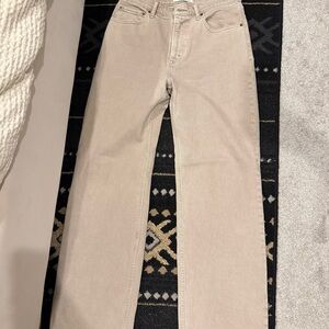 Abercrombie & Fitch Women's Cream Straight Leg Jeans
